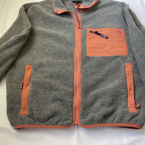 Patagonia Women’s Synchilla Full-Zip Fleece Jacket Gray w/ Orange Trim Size L - Picture 6 of 11